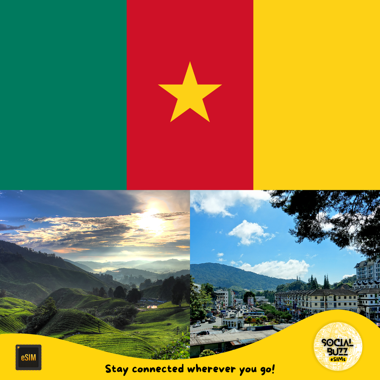 Forfait de données eSIM pour le Cameroun pour une connectivité sans faille