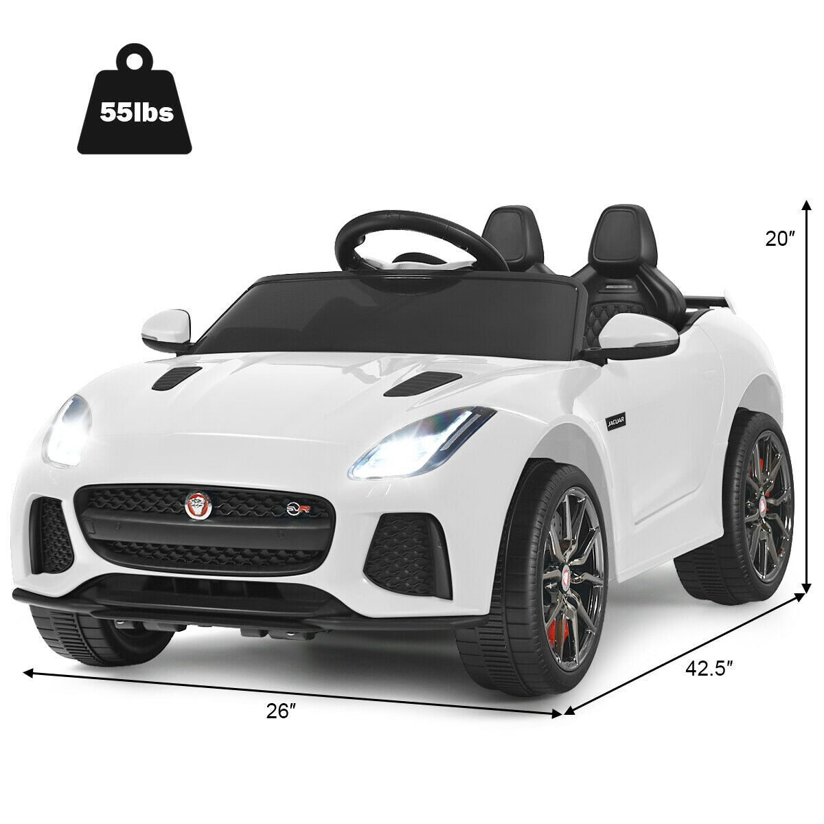 Voiture électrique pour enfants Jaguar F-Type SVR 12V - Blanche