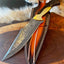 Premium Custom Damascus Steel Bowie Knife with Wenge Wood Handle and Brass Accents - Korvel