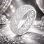 Bague Pavé CZ en Argent Sterling 925 et Plaqué Platine - Taille 6