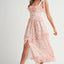 Robe Midi Imprimée Florale Élégante avec Bretelles