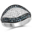 0.50 Carat Blue and White Diamond Sterling Silver Engagement Ring