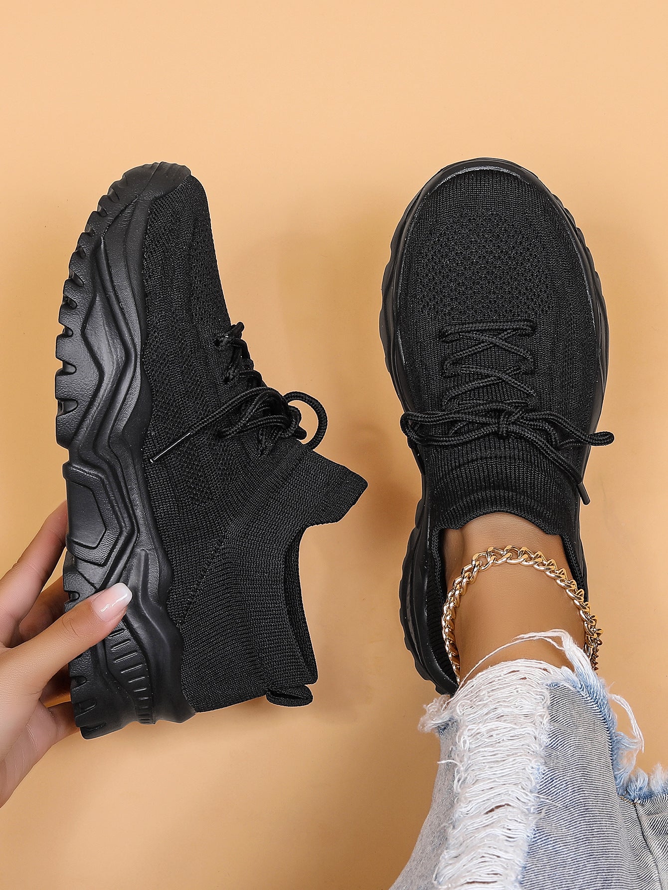 Baskets respirantes en tricot Fly pour femmes grandes tailles