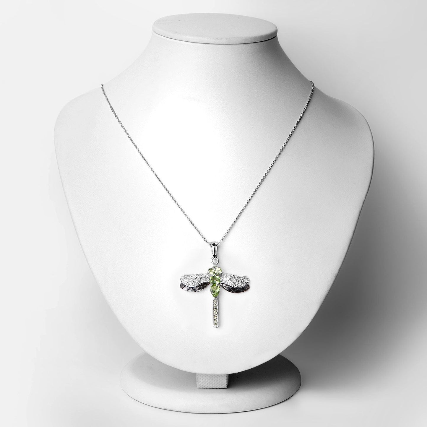 Pendentif en argent sterling avec péridot et topaze blanche de 1,98 carat