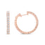 18K Rose Gold Diamond Hoop Earrings - 1 Cttw