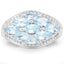 Anillo de Clúster de Topacio Azul de 2.50 Quilates en Plata Esterlina