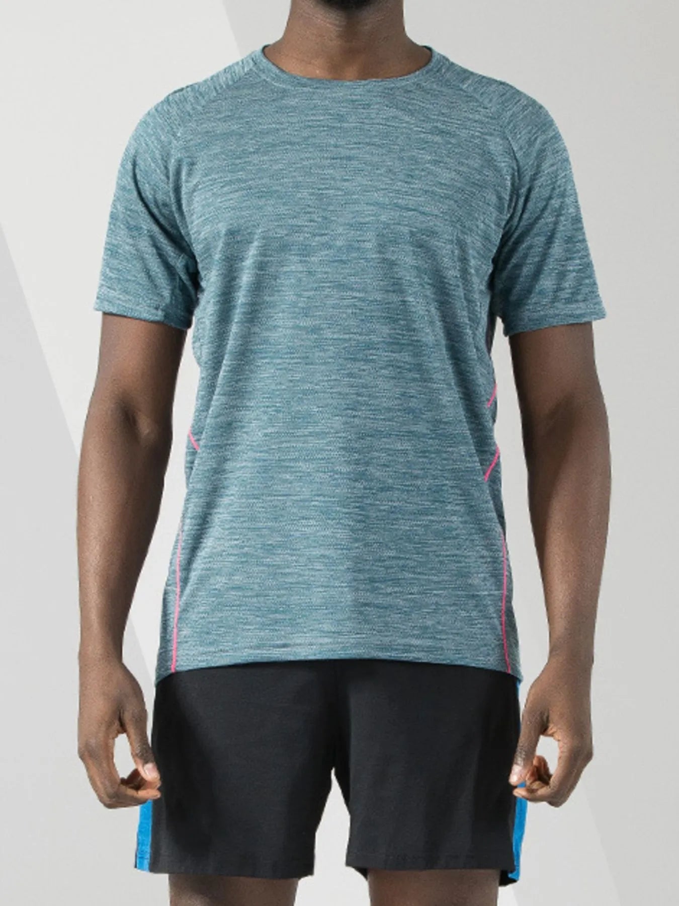 T-shirt actif à col rond et manches courtes pour hommes grandes tailles