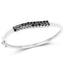 3.53 Carat Genuine Black Diamond Sterling Silver Bangle