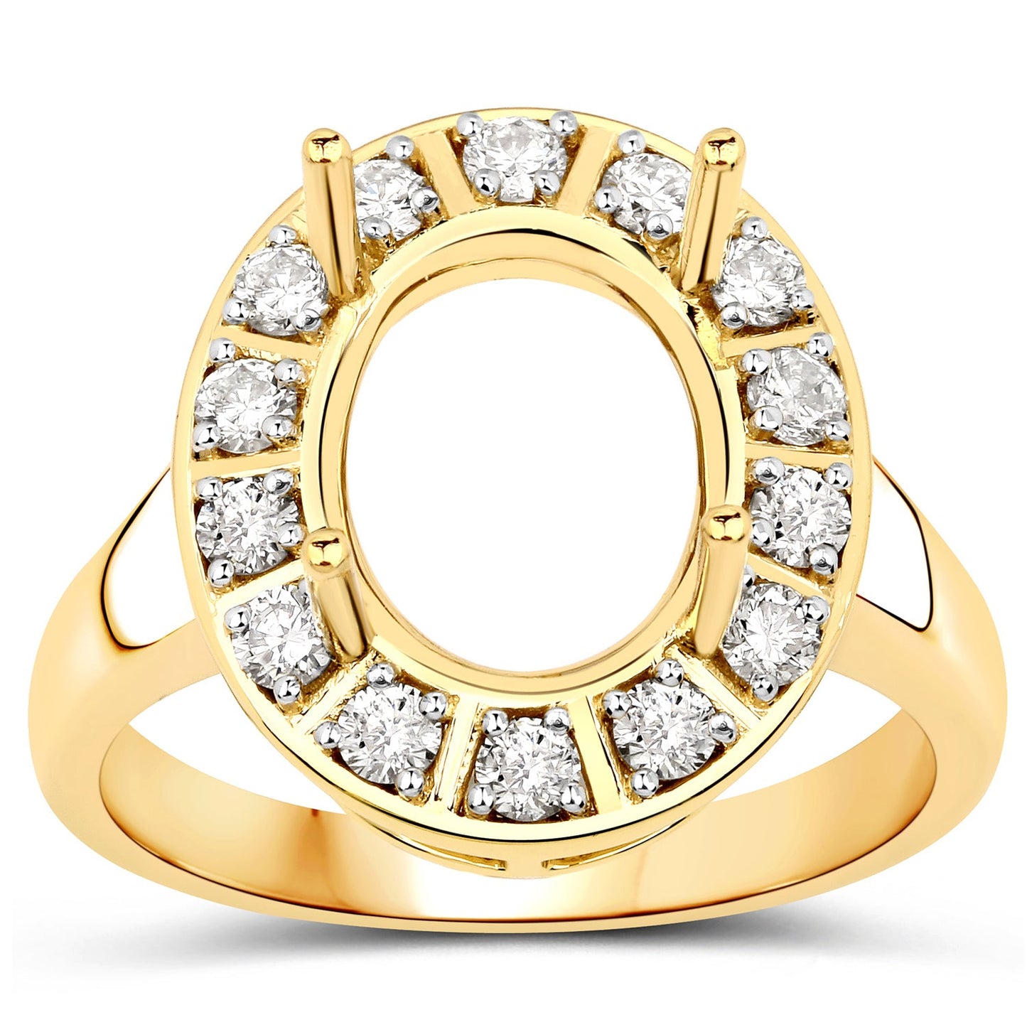 Anillo de Compromiso Semi Montura de Diamante de 0.42 Quilates en Oro Amarillo de 14K