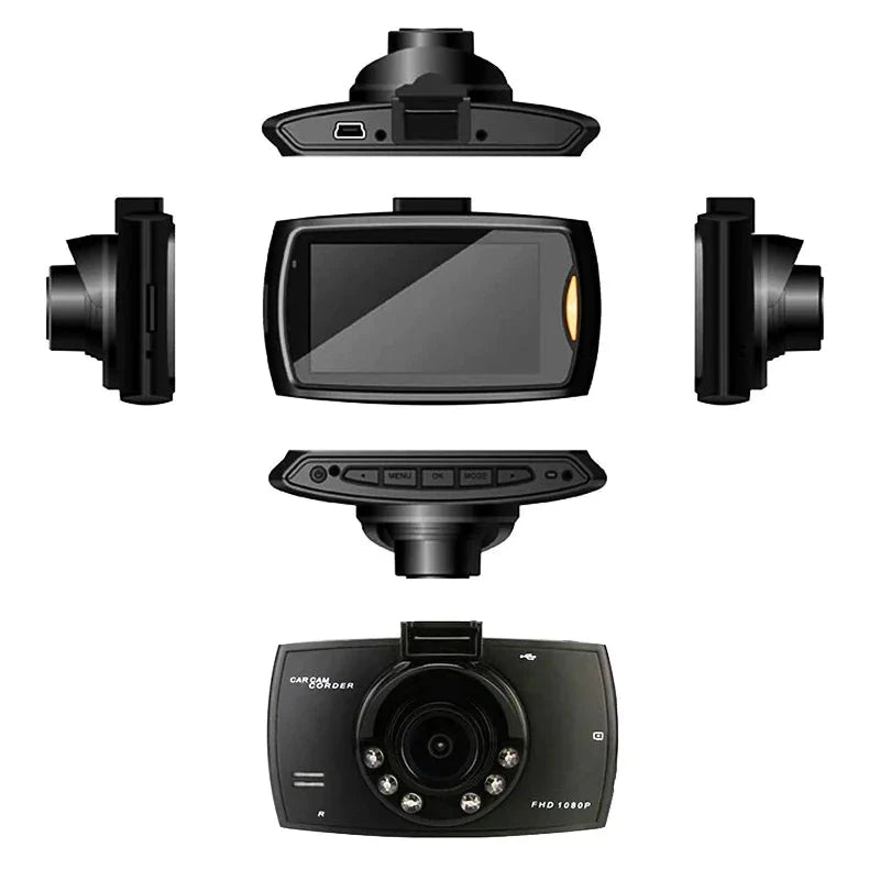 Cámara de tablero Full HD 1080P de 2.7'' con visión nocturna y sensor G