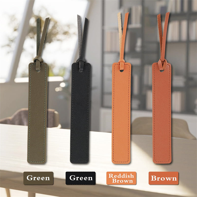 Creative leather gift bookmark personalized leather reading book pagination clip student book marker holder - Korvel