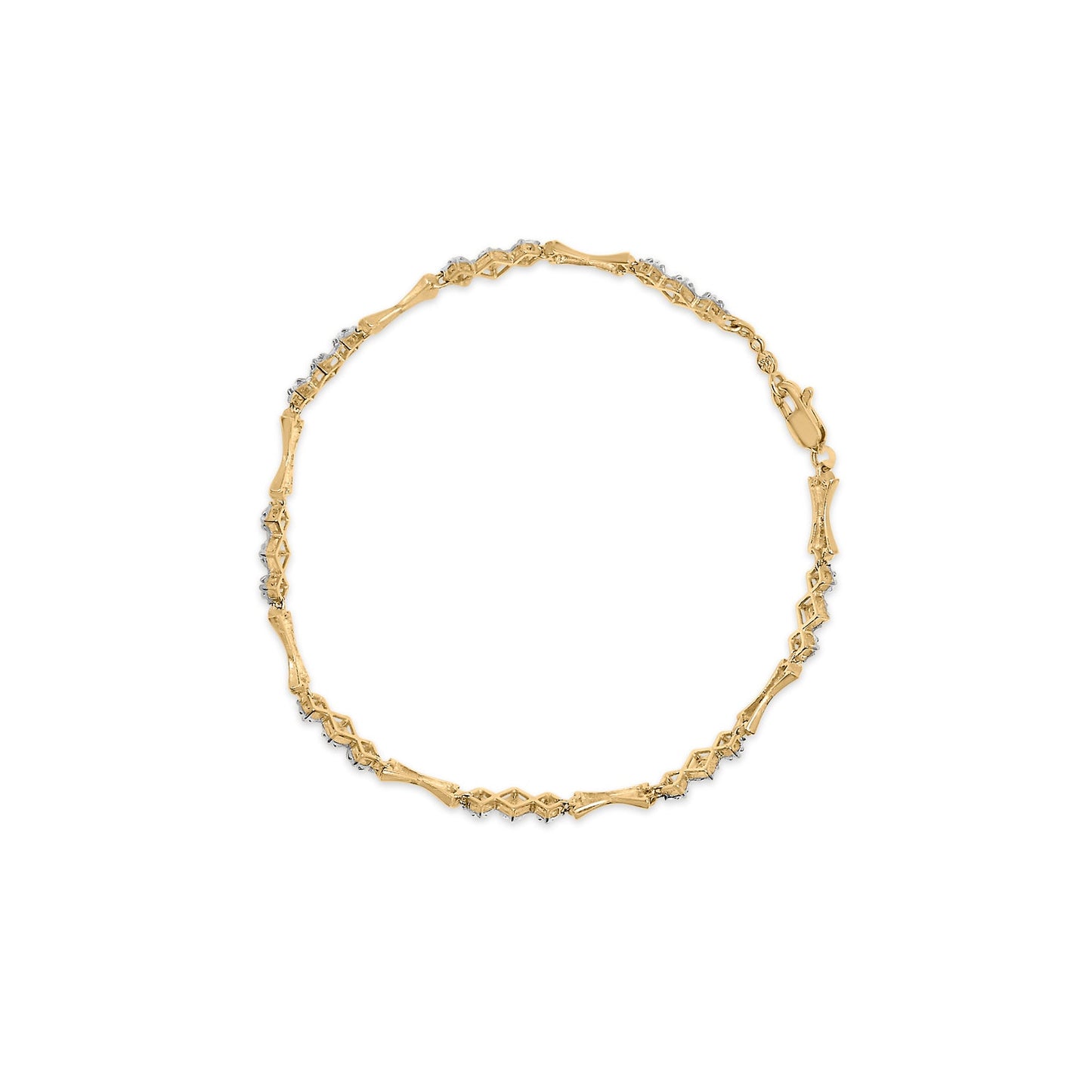 Pulsera Conjunto Milagro de Diamantes de Oro de 10k - 7.75 Pulgadas