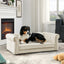 Elegant Rectangle Pet Bed for Medium and Large Dogs, Durable Elevated Dog Sofa Bed, Comfortable Dog Couch Beige - Korvel