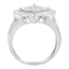 Anillo de cóctel de diamantes de corte princesa de plata esterlina .925 elegante - Talla 6