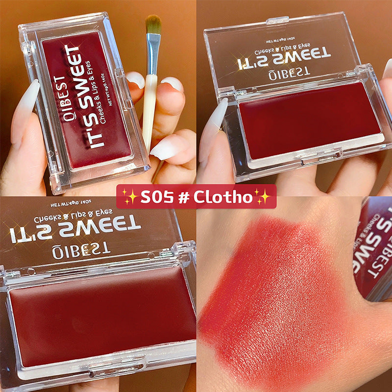QIBEST 3-in-1 Lipstick, Eye Shadow & Blush Cream