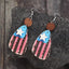 Star & Stripes Wooden Dangle Earrings - Korvel