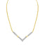 Collar de Cadena Franco en Forma de V con Diamantes de Oro de 14K