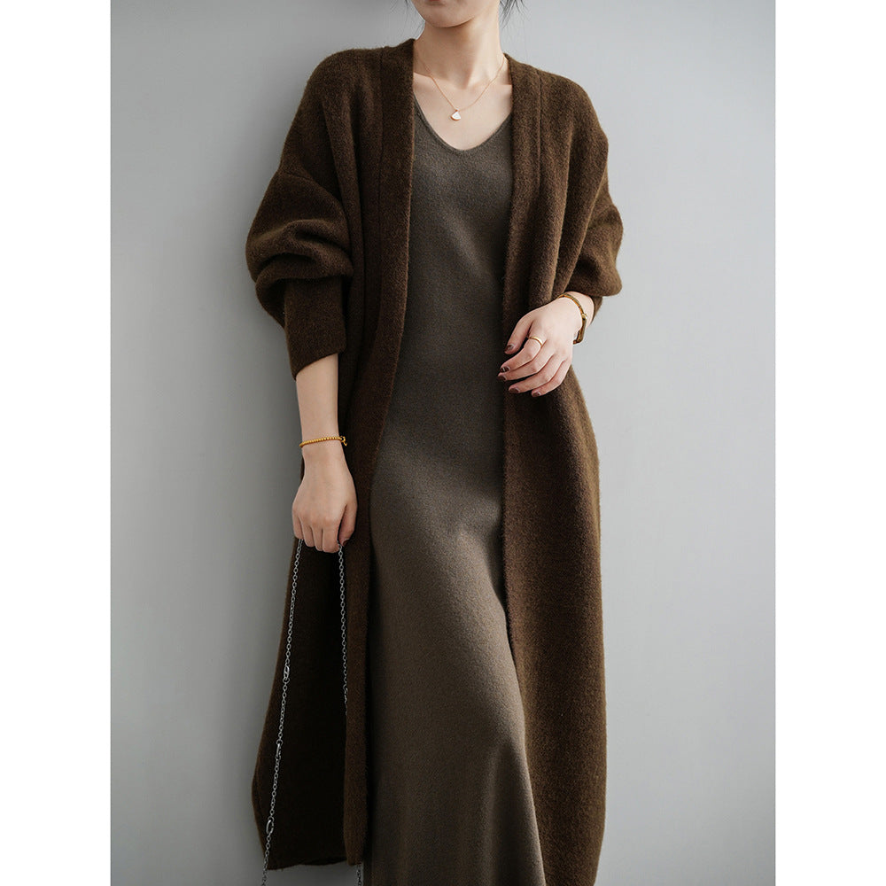 Cardigan en tricot à manches longues unies pour femmes