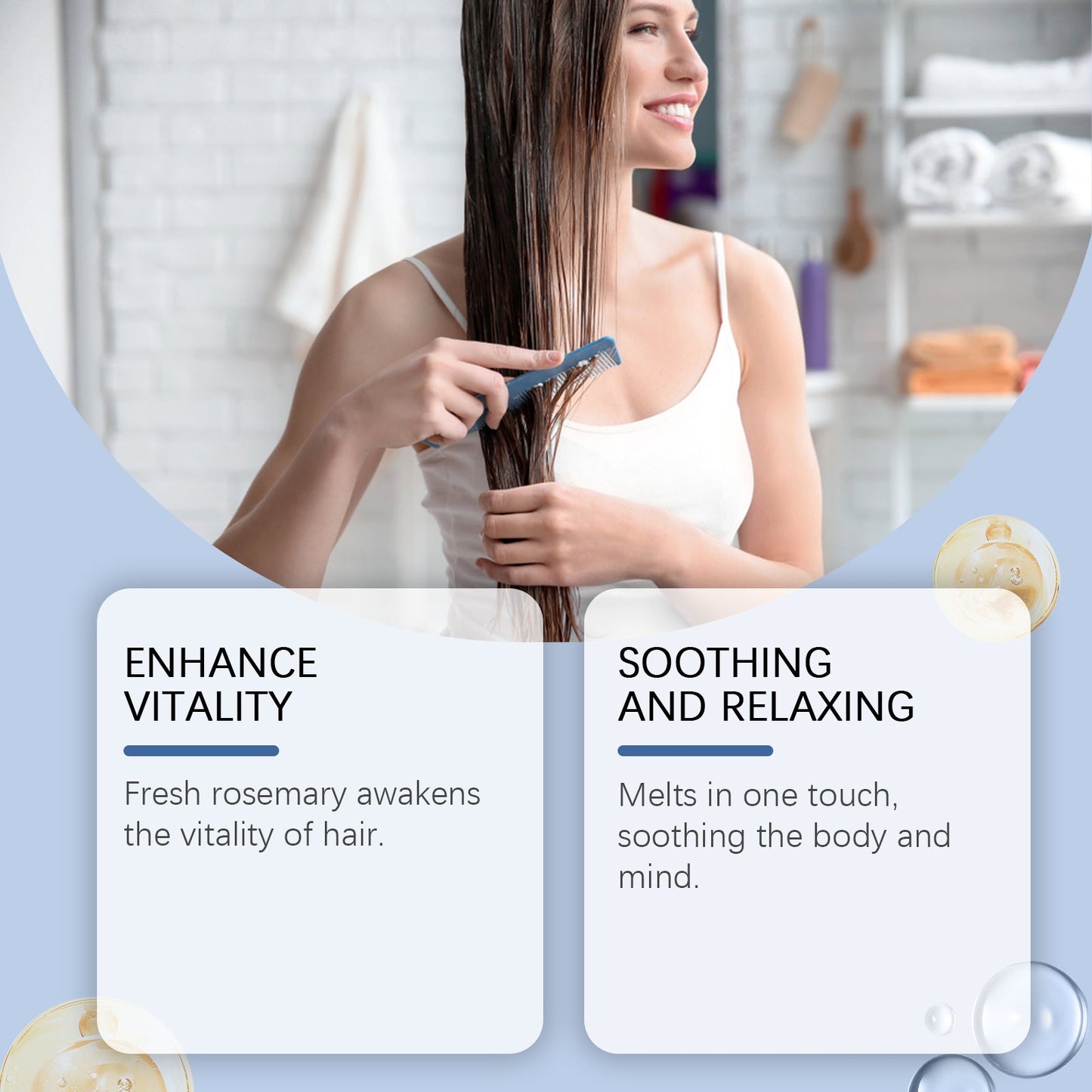 Rosemary Hair Care Oil Nourishes, Strengthens, Smoothes And Improves Scalp Massage Treatment Essence - Korvel