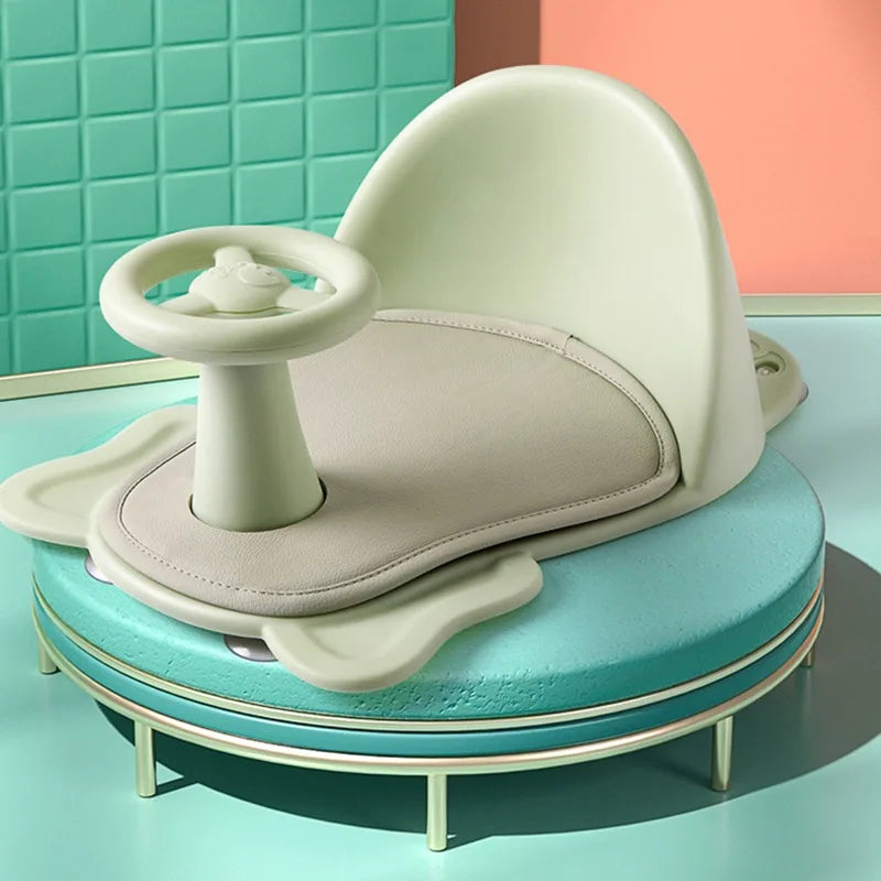 Baby shower basin with shower seat foldable bathtub bathtub dedicated shower bench with backrest and anti slip bath pad - Korvel