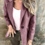 Ins Button Lapel Short Blazer Winter Fashion Commuter Jacket Outwear Women's Clothing - Korvel