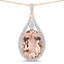 Pendentif en Morganite et Diamant Blanc de 9,31 Carats en Or Rose 14K
