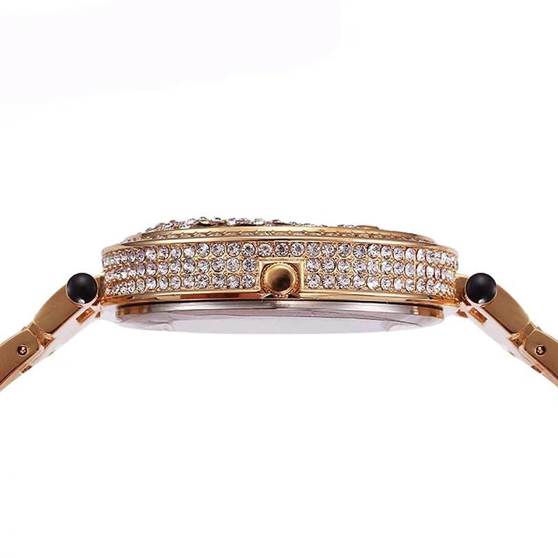 Montre à Quartz Élégante pour Femme avec Accents en Cristal