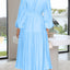 Elegant Lightweight Deep V-Neck Balloon Sleeve Maxi Dress