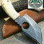 Premium Damascus Steel Skinning Knife with Finger Hole - Korvel