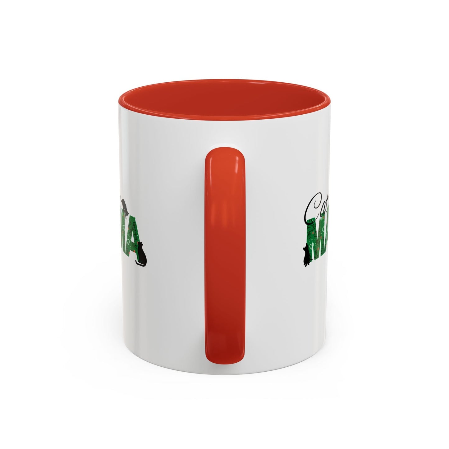 Christmas Cat Mama Accent Coffee Mug - 11oz & 15oz