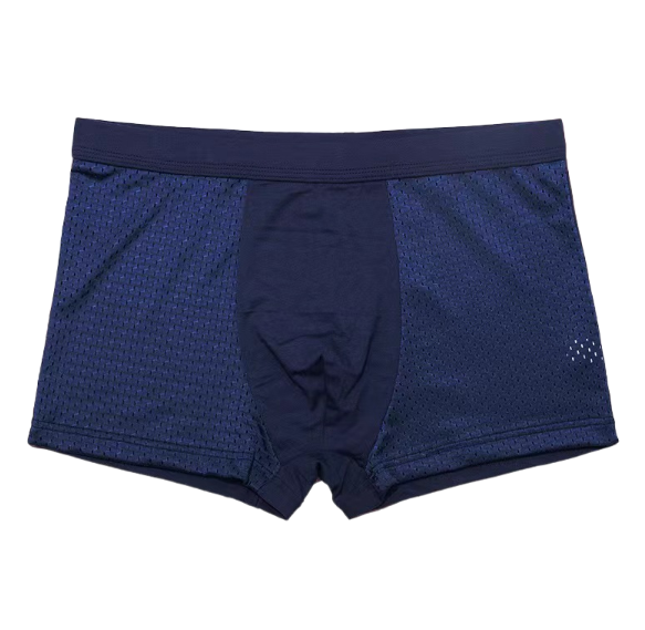 Modal Solid Ice Silk Antibacterial Underwear for Men's Mid Waist Breathable Four Square Corner Underwear - Korvel