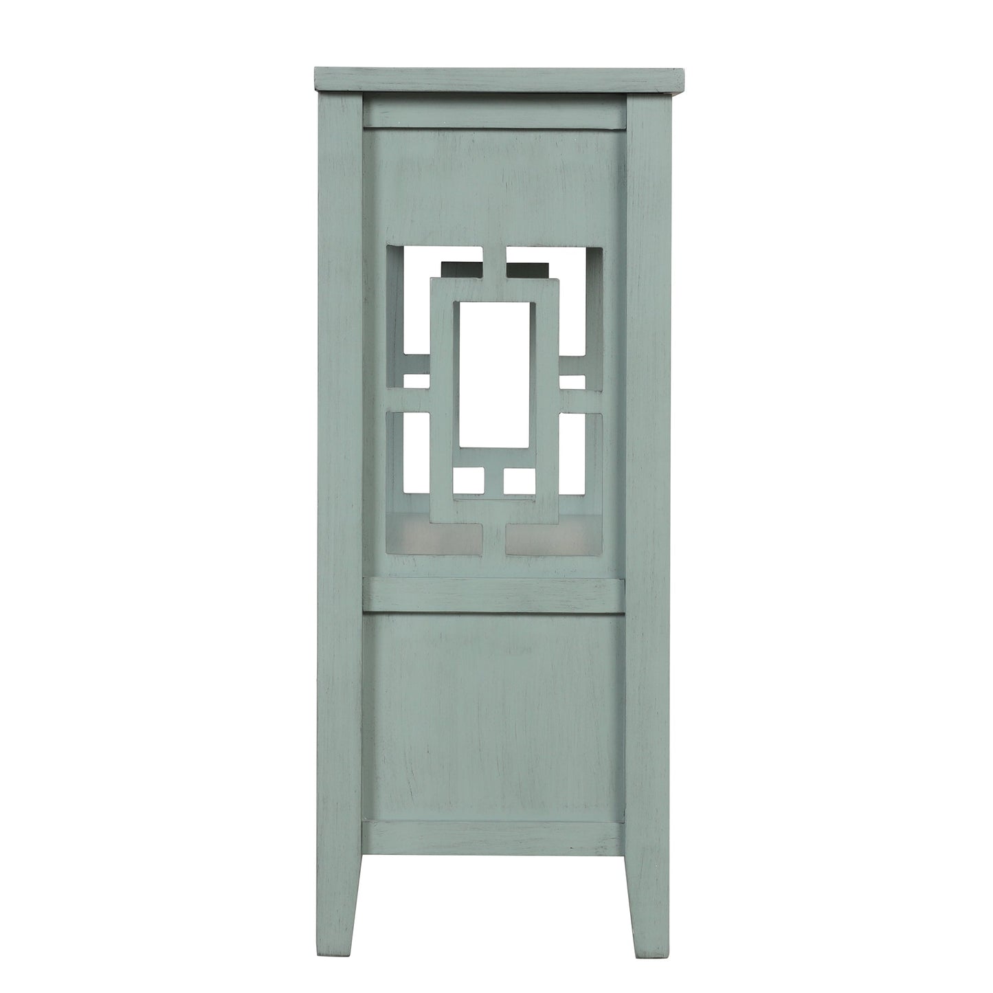 36'' Farmhouse Pine Wood Console Table Entry Sofa Table with 4 Drawers & 1 Storage Shelf (Retro Blue) - Korvel