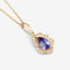 Colgante de Oro Amarillo de 14K con Tanzanita y Diamantes de 0.40 Quilates