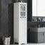 Elegant Tall Bathroom Cabinet with Adjustable Shelf - White