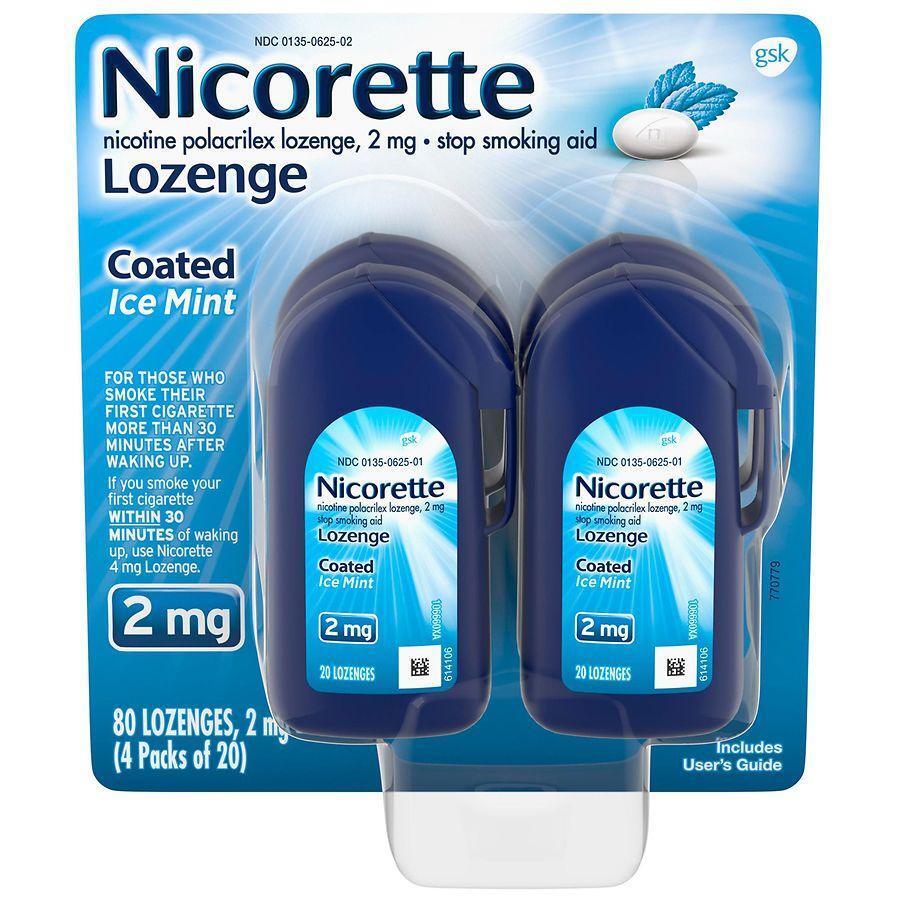 Nicorette 2 Mg Ice Mint Lozenges - Stop Smoking Aid