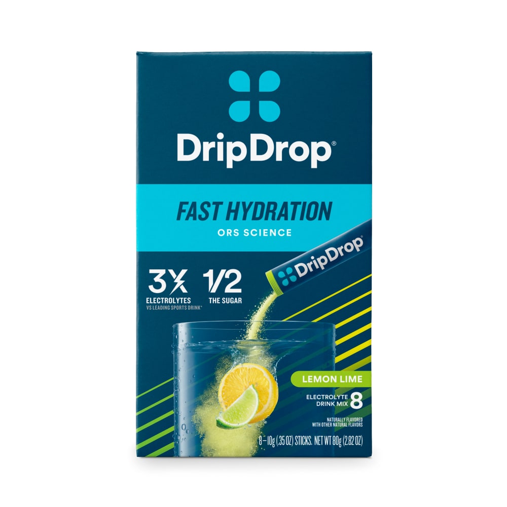 DripDrop Hydration Powder - Vegan Lemon Lime (8 Pack)