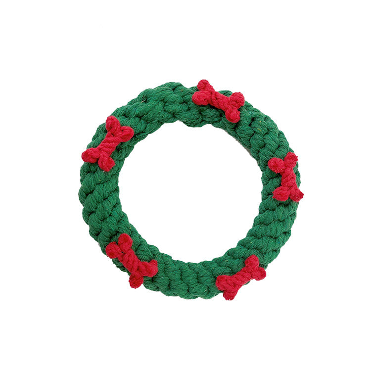 Christmas Dog Toy Gift Set - Bite Resistant Cotton Rope