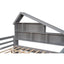 Full Size Platform Bed with Trundle and Shelves Gray - Korvel