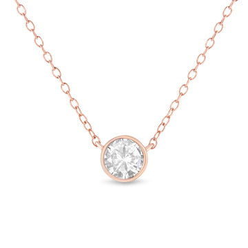 Collier Pendentif en Argent Sterling 0,5 Cttw avec Diamant en Monture Bezel