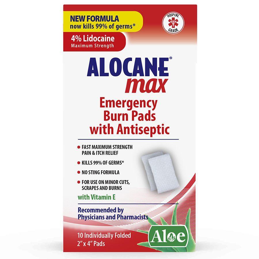 Alocane Emergency Burn Pads - Maximum Strength 10 Count