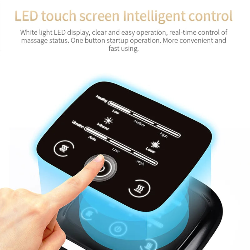 Knee Massager with Heat and Kneading for Pain Relie Rechargeable LED Display Arthritis Massagers Infrared Heated Vibration Tool - Korvel