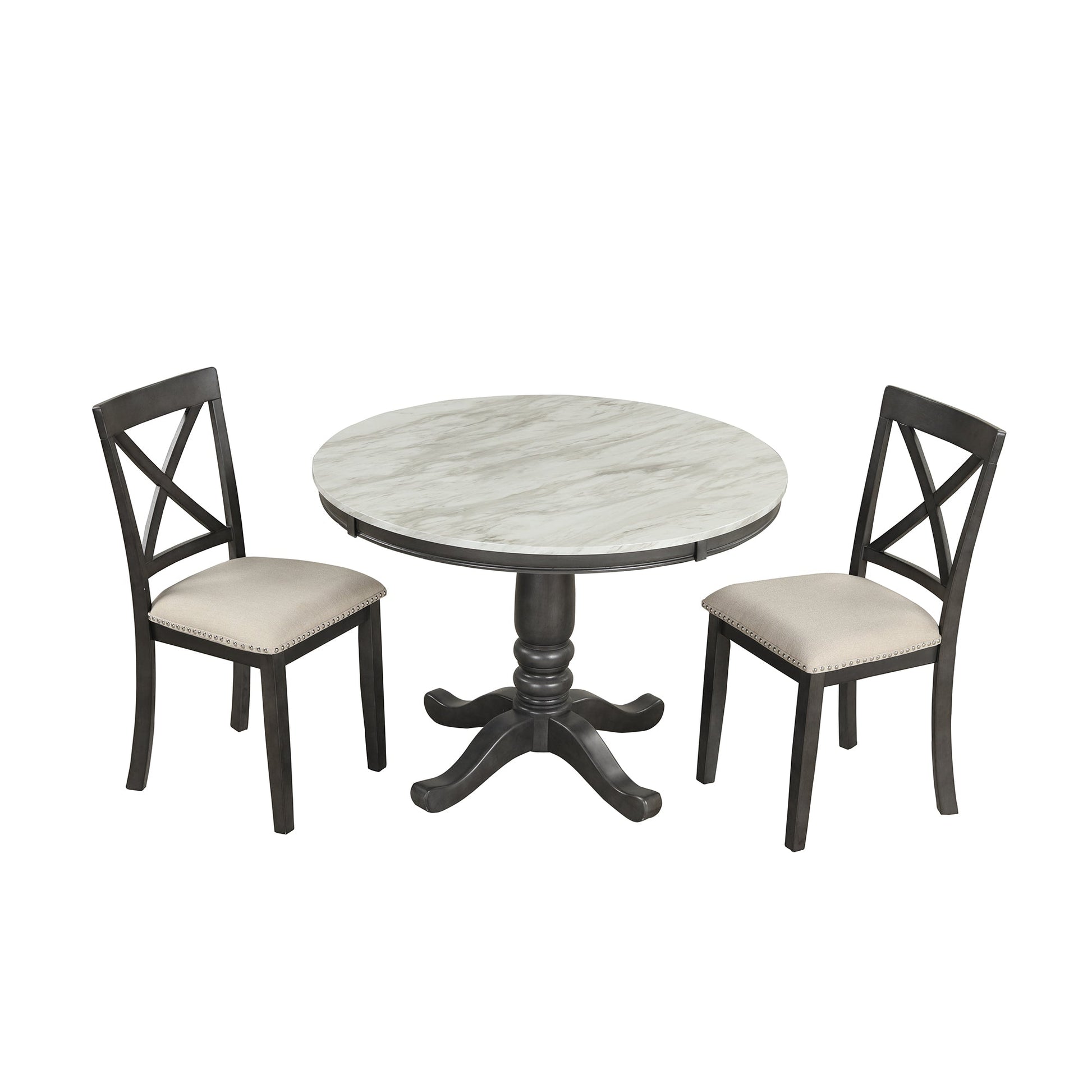 Orisfur 5 Pieces Dining Table and Chairs Set for 4 Persons Kitchen Room Solid Wood Table with 4 Chairs - Korvel