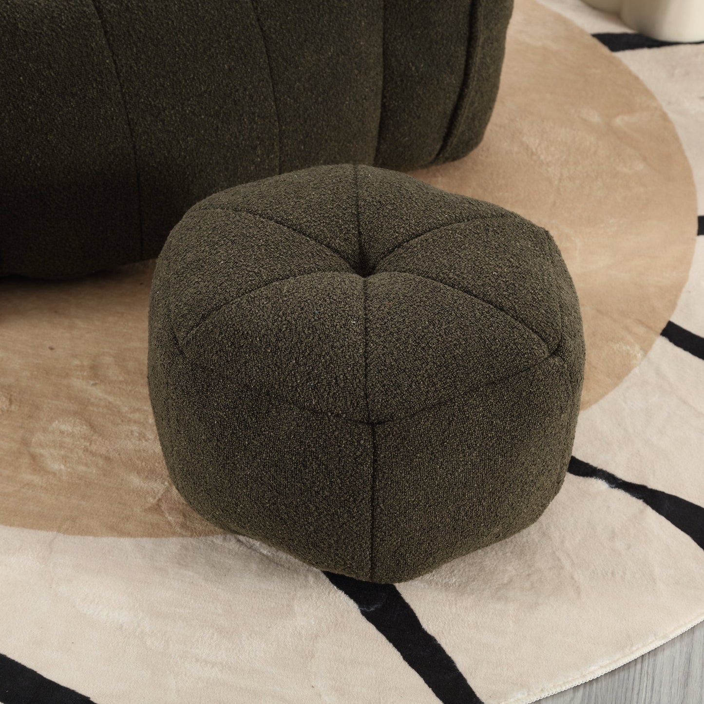 Soft Bean Bag Chair with High Resilient Foam(Chips)for living room and bedroom,Comfortable Square Lazy Sofa with Footstool - Korvel