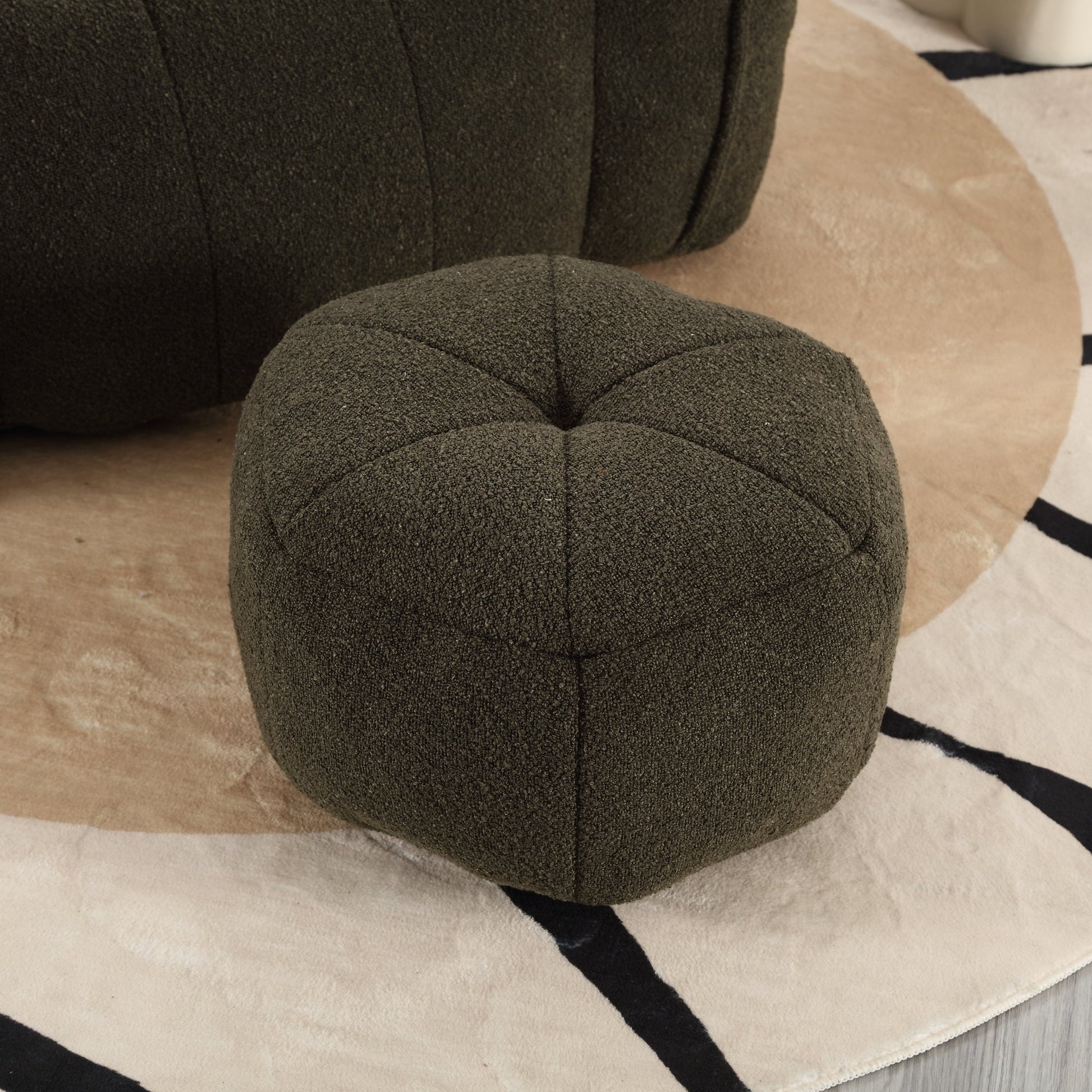Soft Bean Bag Chair with High Resilient Foam(Chips)for living room and bedroom,Comfortable Square Lazy Sofa with Footstool - Korvel