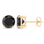 Boucles d'oreilles en diamant noir véritable de 4,12 carats en or jaune 14K