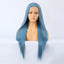 Long Straight Blue Wigs Natural Synthetic Hair Heat Resistant Wigs for Women Girls Cosplay - Korvel