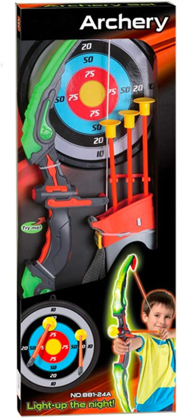 Juego de Arquería LED para Niños con Flechas de Succión