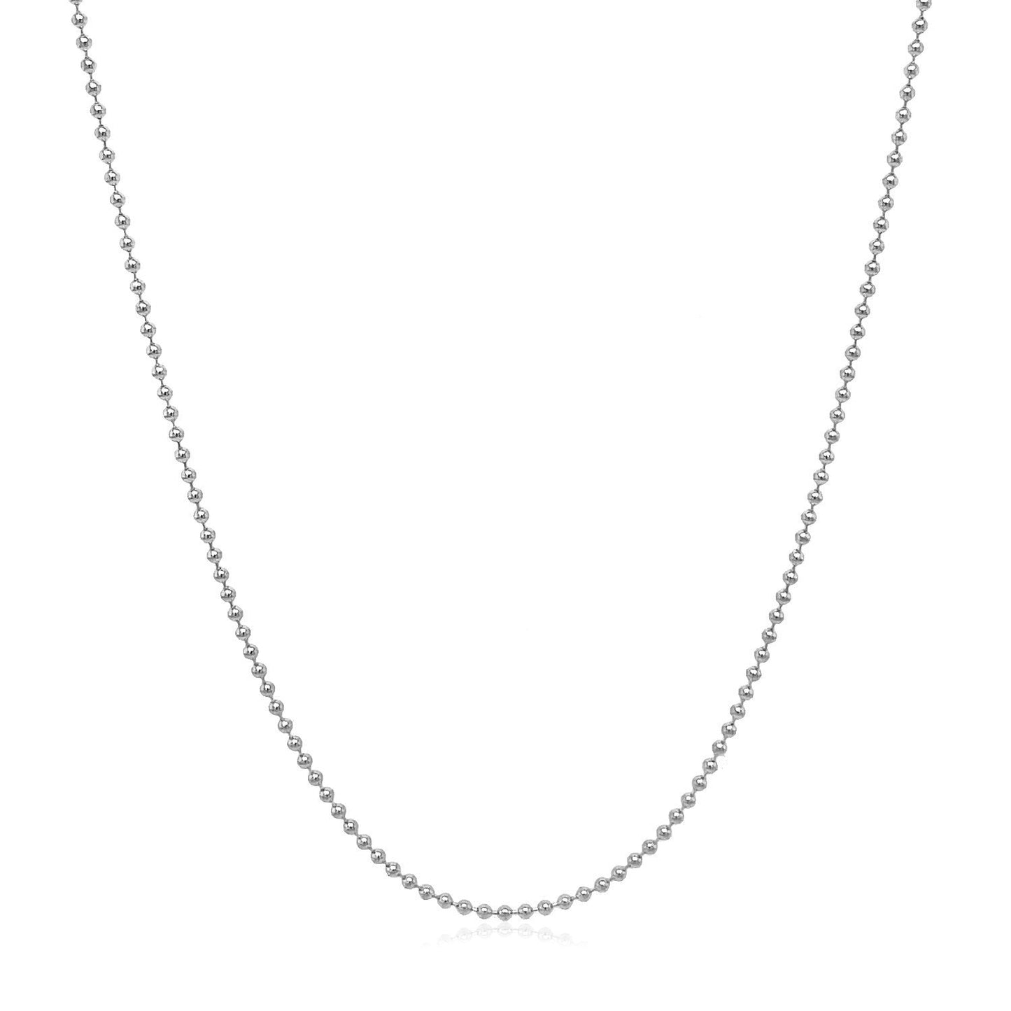 Chaîne à perles en or blanc 14 carats - Élégance de 1,0 mm