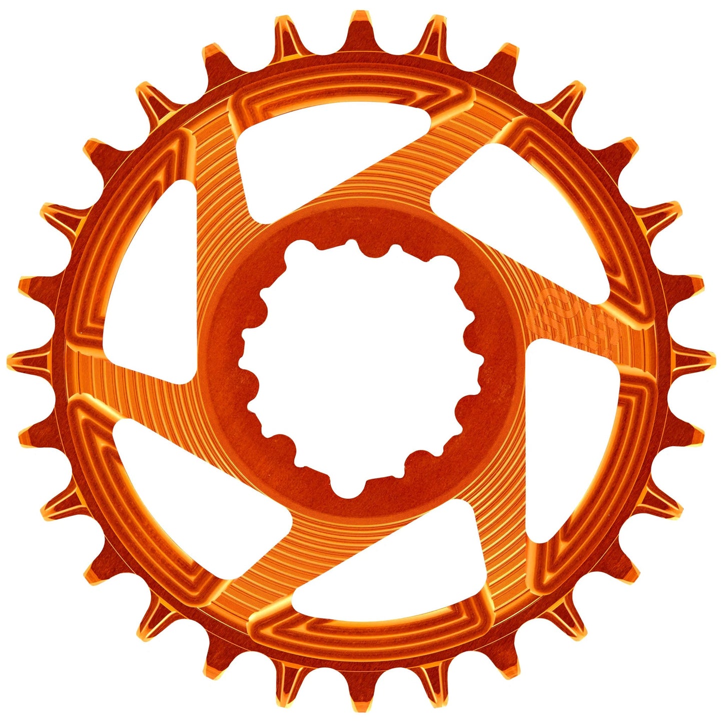 E*thirteen Helix R Guidering (décalage de 3 mm) - 28t Naranja