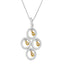 14K Two-Toned Gold Round Diamond Pendant Necklace
